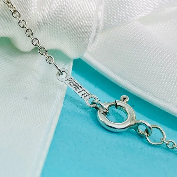 Tiffany & Co. Elsa  14mm Peretti Teardrop Cross Necklace – Sterling Silver 16” - Picture 5 of 5
